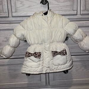 Pink Platinum Kids Snowsuit with Ivory Jacket and Leopard Jumpsuit
